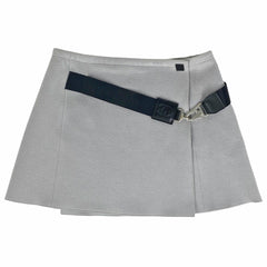 シャネル スポーツライン ラップスカート ロゴ ベルト付き ボトムス スカート ウール グレー レディース 【中古】brapp
