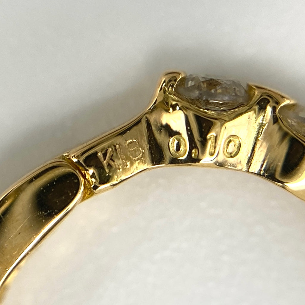 メレダイヤ デザインピアス YG イエローゴールド ピアス K18 ダイヤモンド レディース 【中古】nbjwl