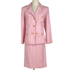 シャネル セットアップ スカートスーツ セットアップ スカートスーツ シルク ピンク レディース 【中古】brapp