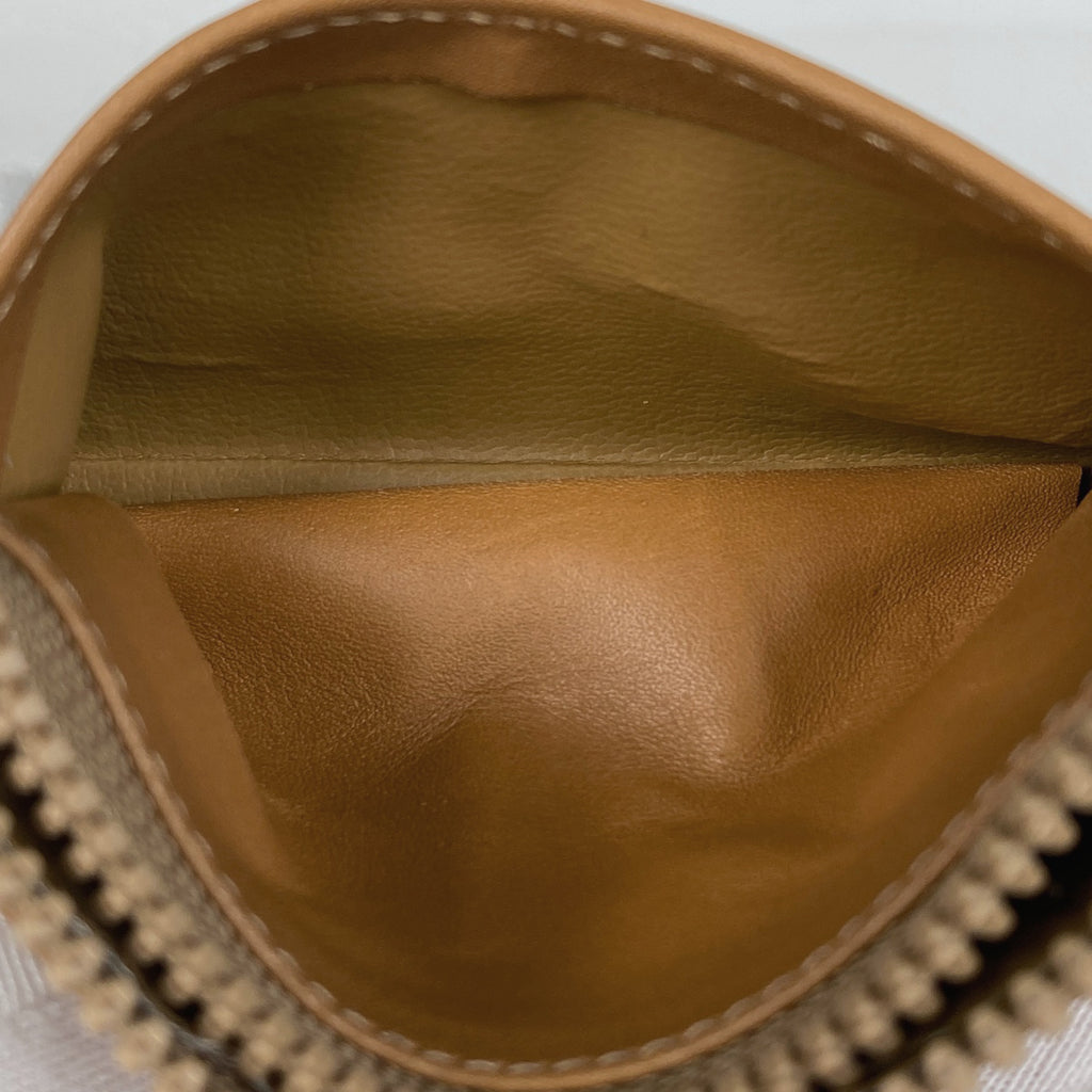 セリーヌ マカダム柄 コインケース コインパース コインケース コーティングキャンバス レザー ブラウン レディース 【中古】brbag