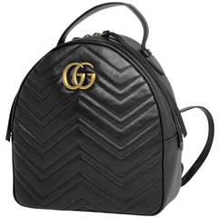 グッチ GGマーモント リュックサック バックパック デイパック ロゴ リュック レザー ブラック 476671 レディース 【中古】brbag
