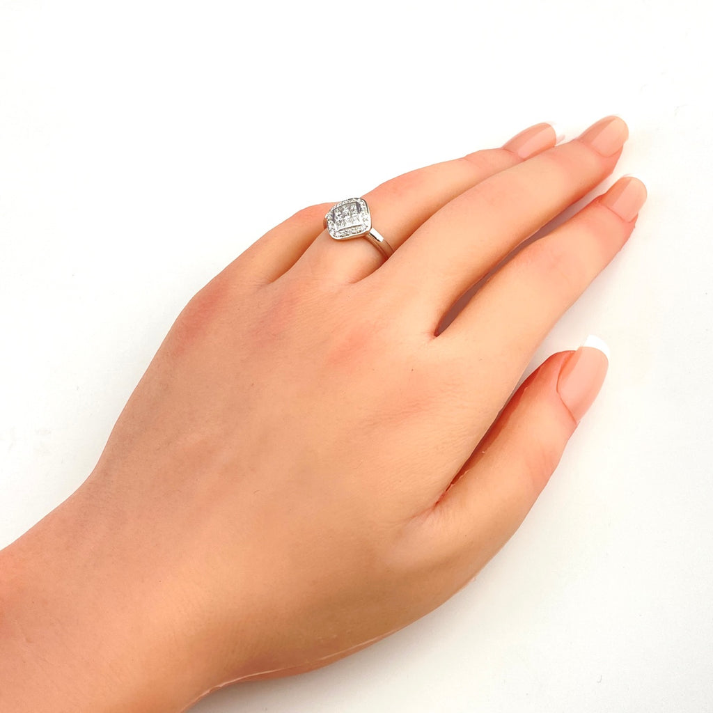 メレダイヤ デザインリング プラチナ 指輪 リング 11.5号 Pt900 ダイヤモンド レディース 【中古】nbjwl