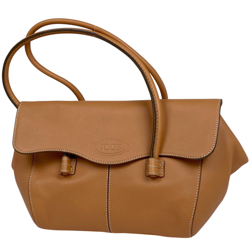 トッズ ロゴ ハンドバッグ ショルダーバッグ ハンドバッグ レザー ブラウン レディース 【中古】brbag