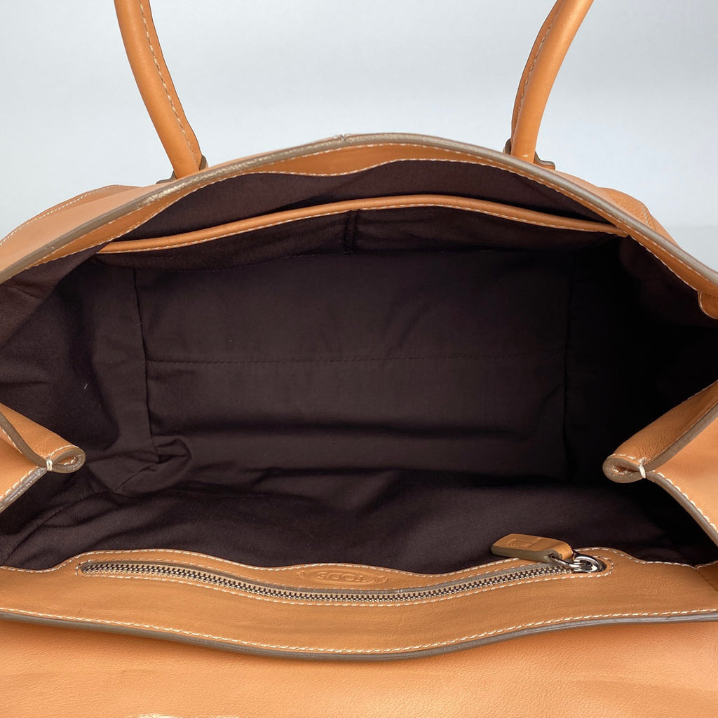 トッズ ロゴ ハンドバッグ ショルダーバッグ ハンドバッグ レザー ブラウン レディース 【中古】brbag