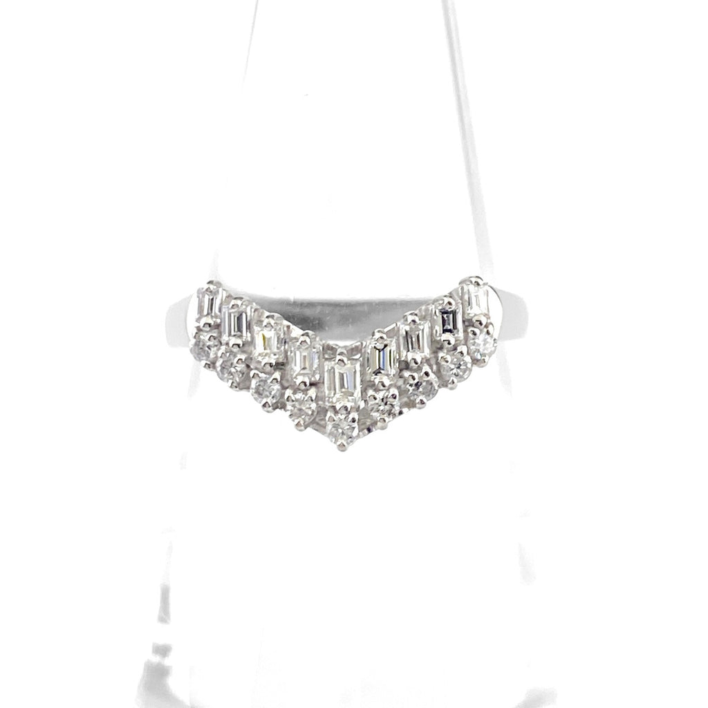 メレダイヤ デザインリング プラチナ 指輪 リング 11号 Pt900 ダイヤモンド レディース 【中古】nbjwl