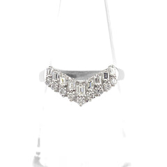 メレダイヤ デザインリング プラチナ 指輪 リング 11号 Pt900 ダイヤモンド レディース 【中古】nbjwl