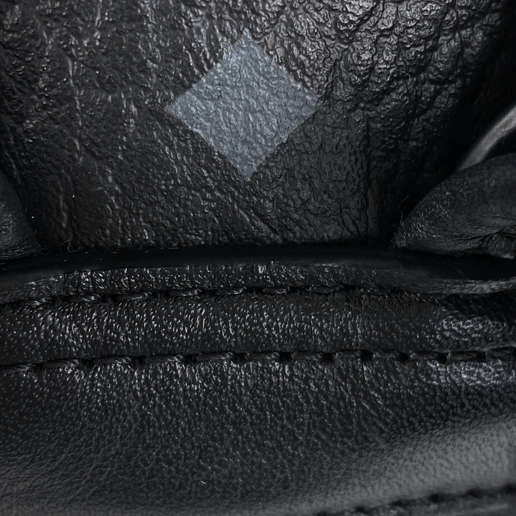 エム・シー・エム ロゴグラム リュックサック スタッズ ヴィセトス バックパック デイパック リュック レザー ブラック レディース 【中古】brbag