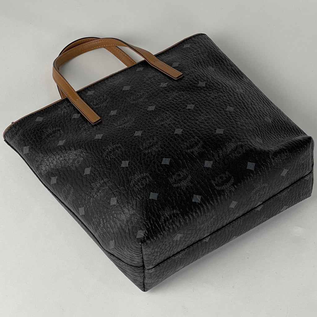 エム・シー・エム ロゴグラム ハンドバッグ ヴィセトス 2WAY ショルダーバッグ ハンドバッグ レザー ブラック ブラウン レディース 【中古】brbag