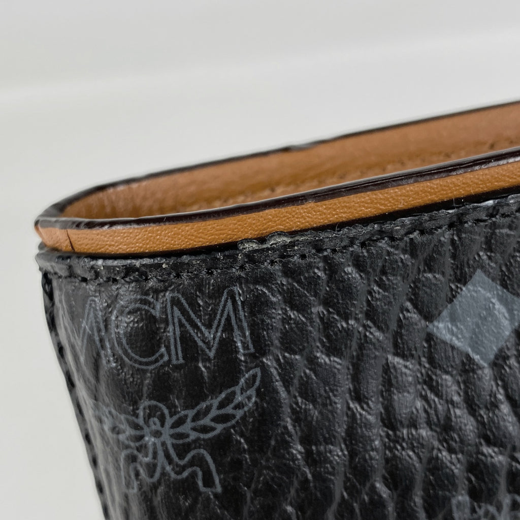 エム・シー・エム ロゴグラム ハンドバッグ ヴィセトス 2WAY ショルダーバッグ ハンドバッグ レザー ブラック ブラウン レディース 【中古】brbag