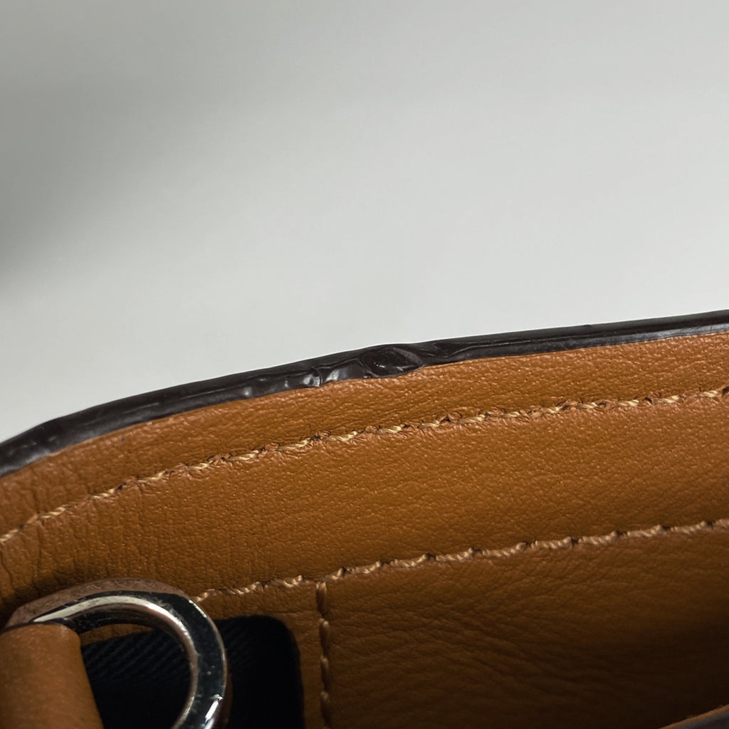 エム・シー・エム ロゴグラム ハンドバッグ ヴィセトス 2WAY ショルダーバッグ ハンドバッグ レザー ブラック ブラウン レディース 【中古】brbag