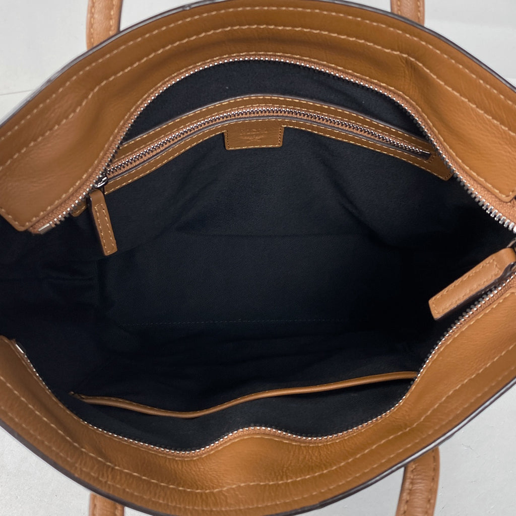 エム・シー・エム ロゴグラム ハンドバッグ ヴィセトス 2WAY ショルダーバッグ ハンドバッグ レザー ブラック ブラウン レディース 【中古】brbag