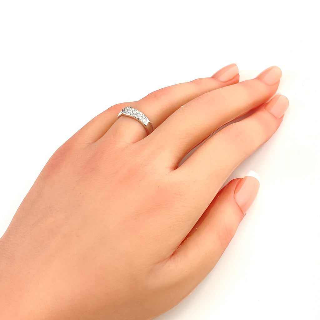 メレダイヤ デザインリング プラチナ 指輪 リング 12号 Pt900 ダイヤモンド レディース 【中古】nbjwl