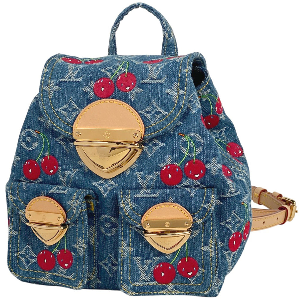ルイ・ヴィトン LV × TM ヴェニス 村上隆 サクランボ チェリー リュック モノグラムデニム ブルー M13679 レディース 【中古】brbag