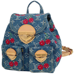 ルイ・ヴィトン LV × TM ヴェニス 村上隆 サクランボ チェリー リュック モノグラムデニム ブルー M13679 レディース 【中古】brbag