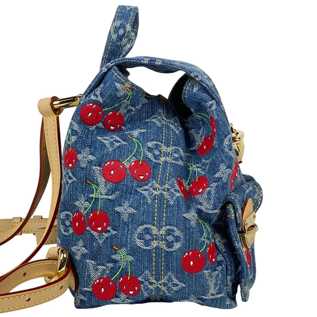 ルイ・ヴィトン LV × TM ヴェニス 村上隆 サクランボ チェリー リュック モノグラムデニム ブルー M13679 レディース 【中古】brbag