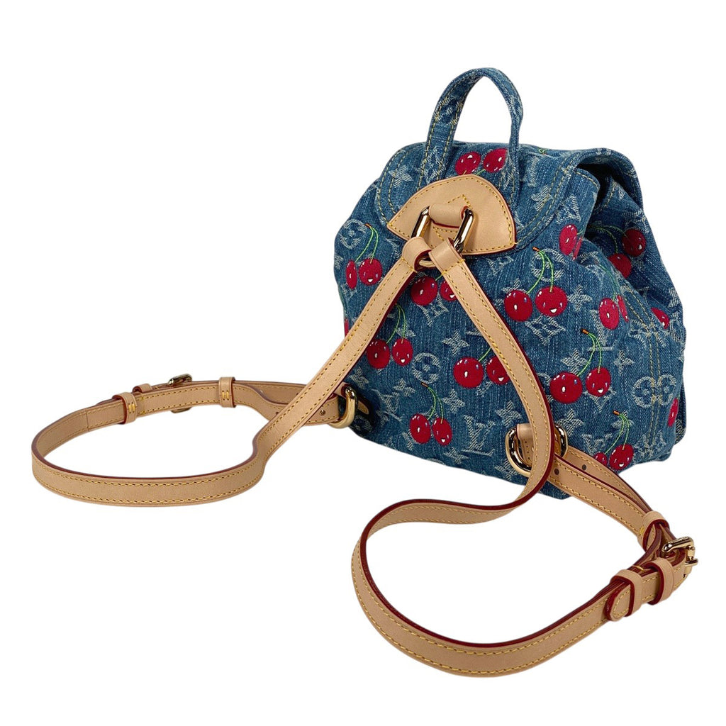 ルイ・ヴィトン LV × TM ヴェニス 村上隆 サクランボ チェリー リュック モノグラムデニム ブルー M13679 レディース 【中古】brbag