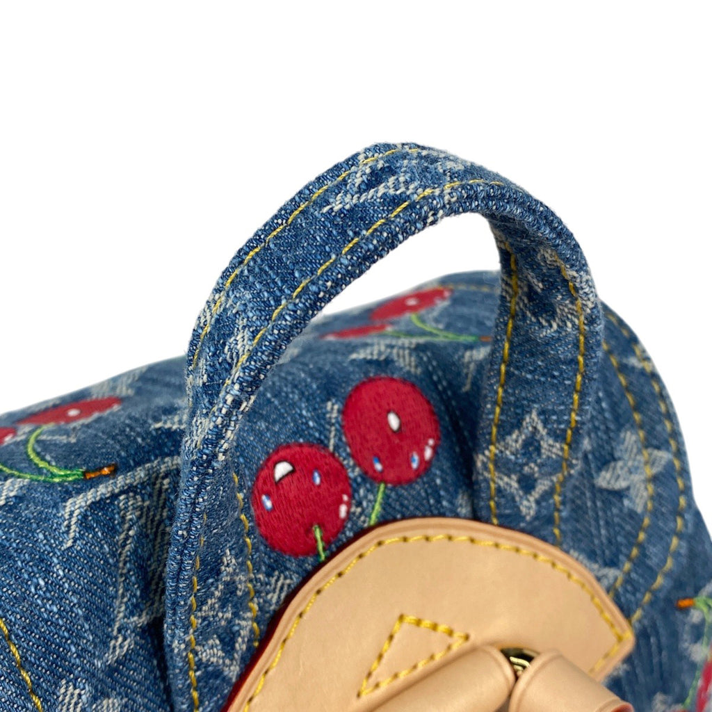 ルイ・ヴィトン LV × TM ヴェニス 村上隆 サクランボ チェリー リュック モノグラムデニム ブルー M13679 レディース 【中古】brbag