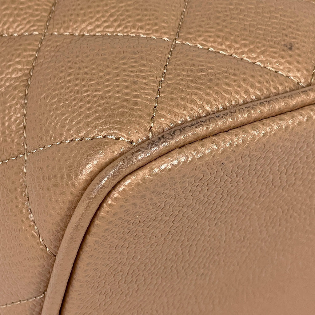 シャネル 復刻トート ハンドバッグ ココマーク トートバッグ キャビアスキン ベージュ A01804 レディース 【中古】brbag