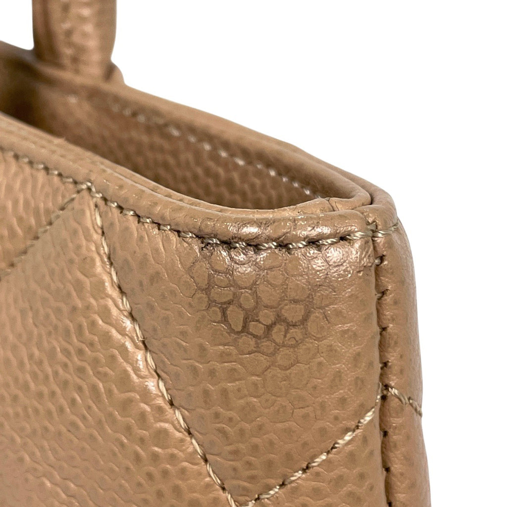シャネル 復刻トート ハンドバッグ ココマーク トートバッグ キャビアスキン ベージュ A01804 レディース 【中古】brbag