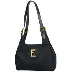 フェンディ ズッカロゴ ショルダーバッグ 肩掛け ショルダーバッグ ナイロン ブラック 15331 レディース 【中古】brbag