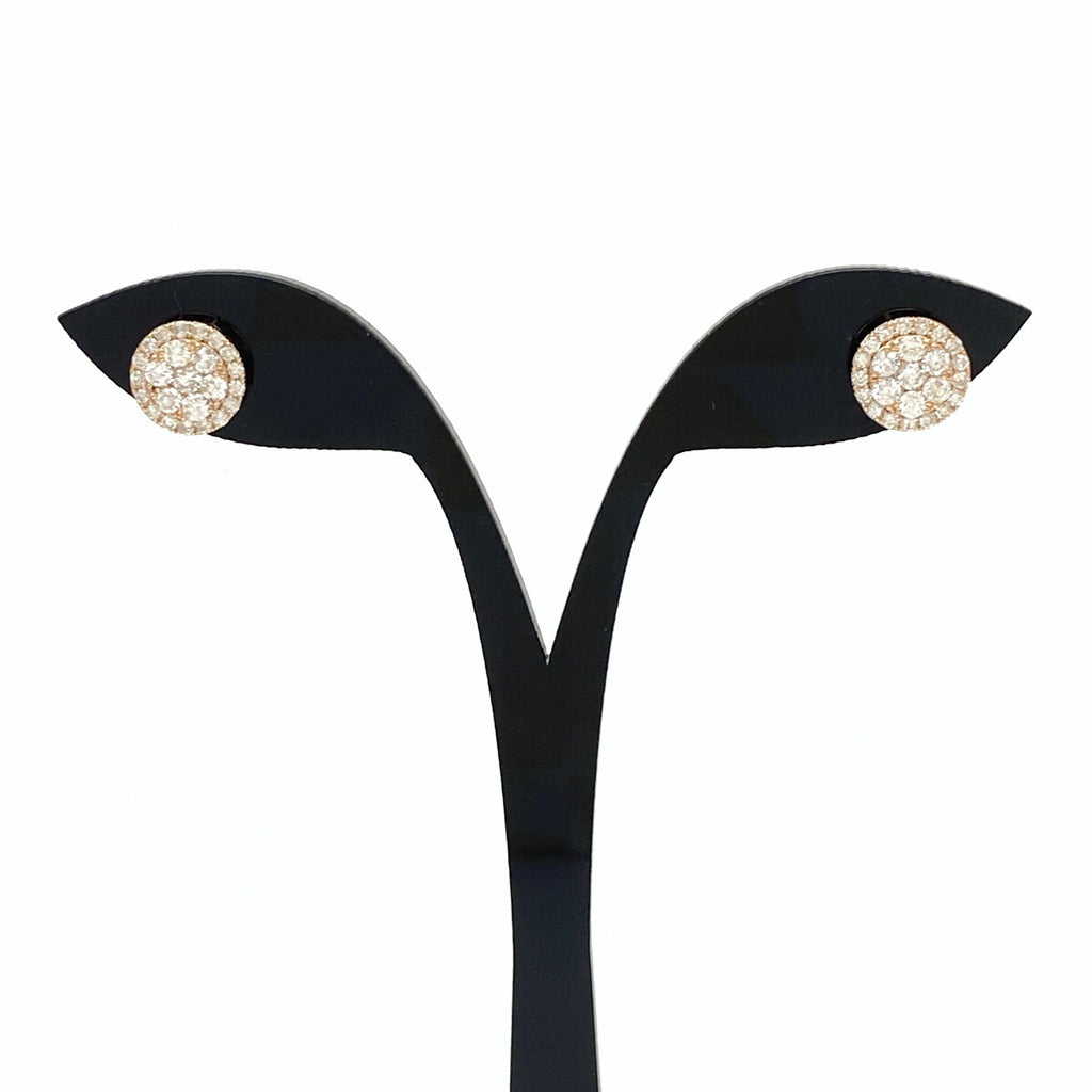 フラワーモチーフ デザインピアス PG ピンクゴールド メレダイヤ 花 ピアス K18 ダイヤモンド レディース 【中古】nbjwl