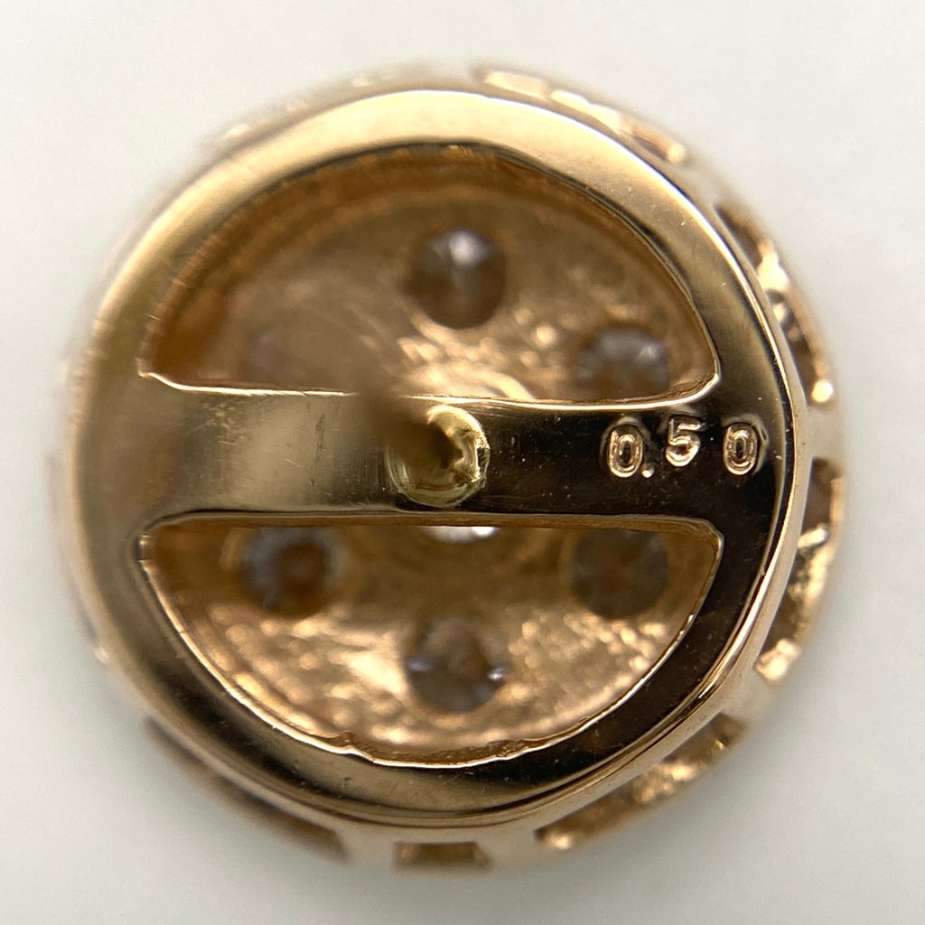 フラワーモチーフ デザインピアス PG ピンクゴールド メレダイヤ 花 ピアス K18 ダイヤモンド レディース 【中古】nbjwl