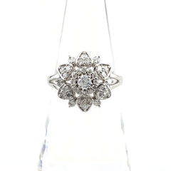 メレダイヤ デザインリング プラチナ 指輪 リング 11号 Pt900 ダイヤモンド レディース 【中古】nbjwl