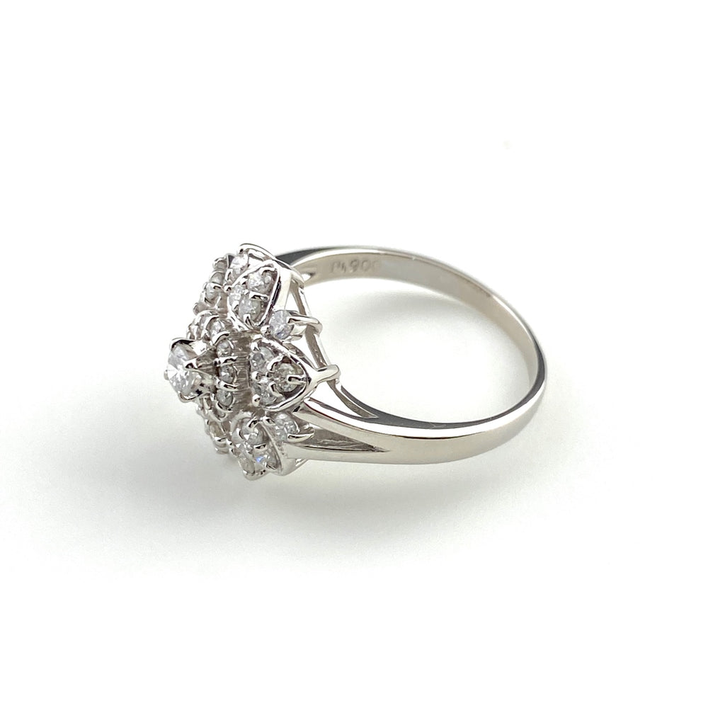 メレダイヤ デザインリング プラチナ 指輪 リング 11号 Pt900 ダイヤモンド レディース 【中古】nbjwl