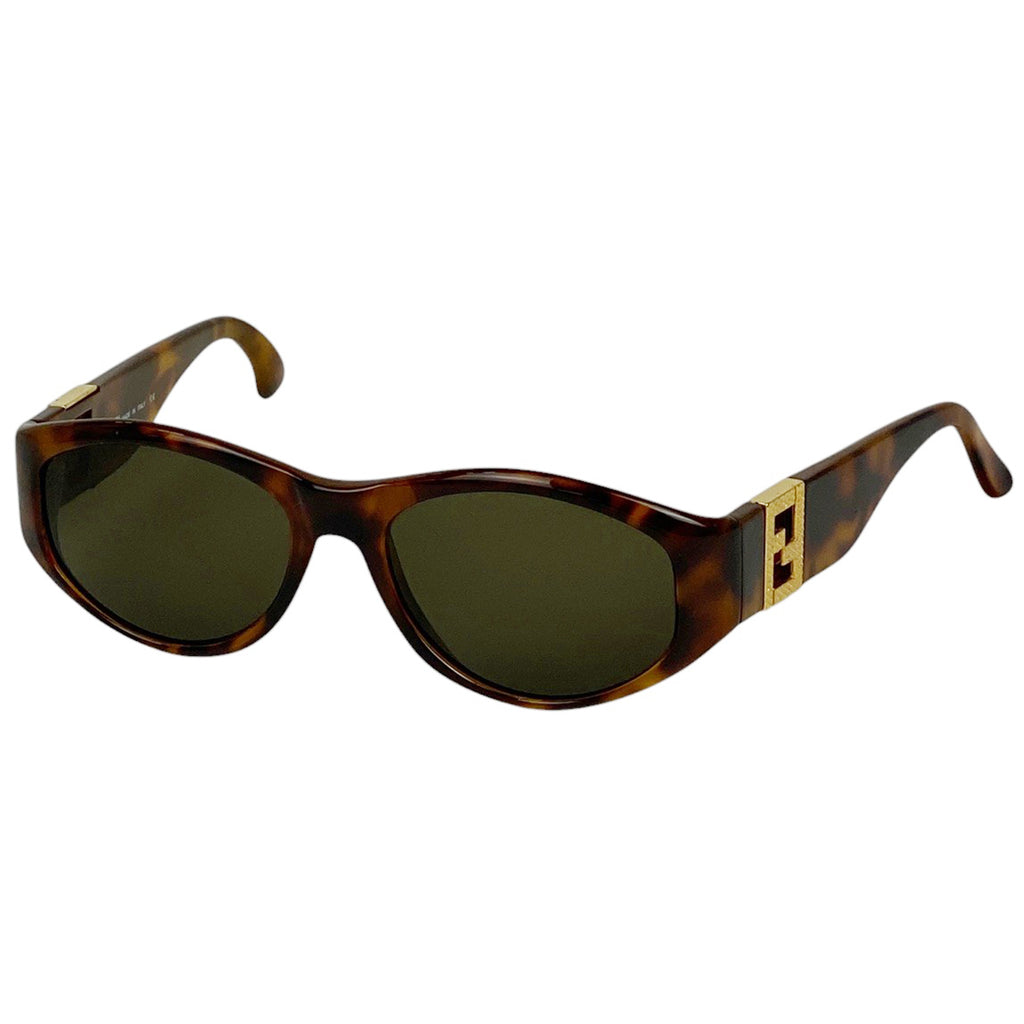 フェンディ ロゴ サングラス デミ柄 サングラス プラスチック GP ブラウン レディース 【中古】brbag