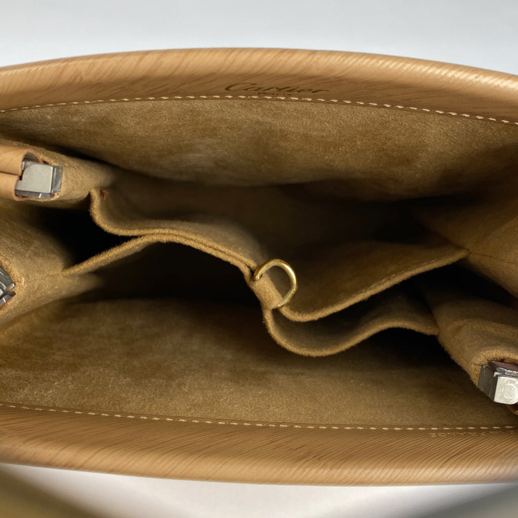 カルティエ トリニティ ハンドバッグ ロゴ ハンドバッグ レザー ベージュ レディース 【中古】brbag