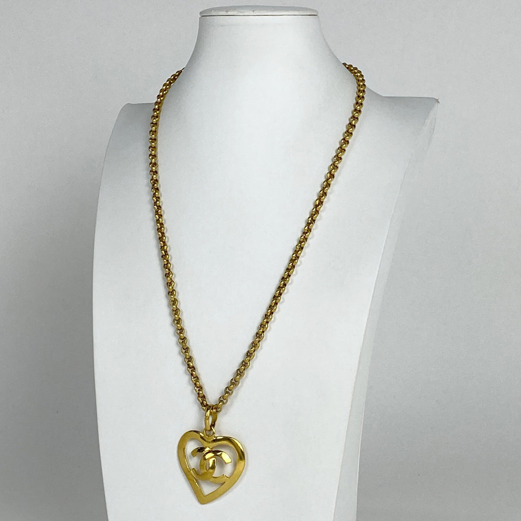 シャネル ココマーク ハートモチーフ ネックレス チェーン ネックレス GP ゴールド レディース 【中古】bracc