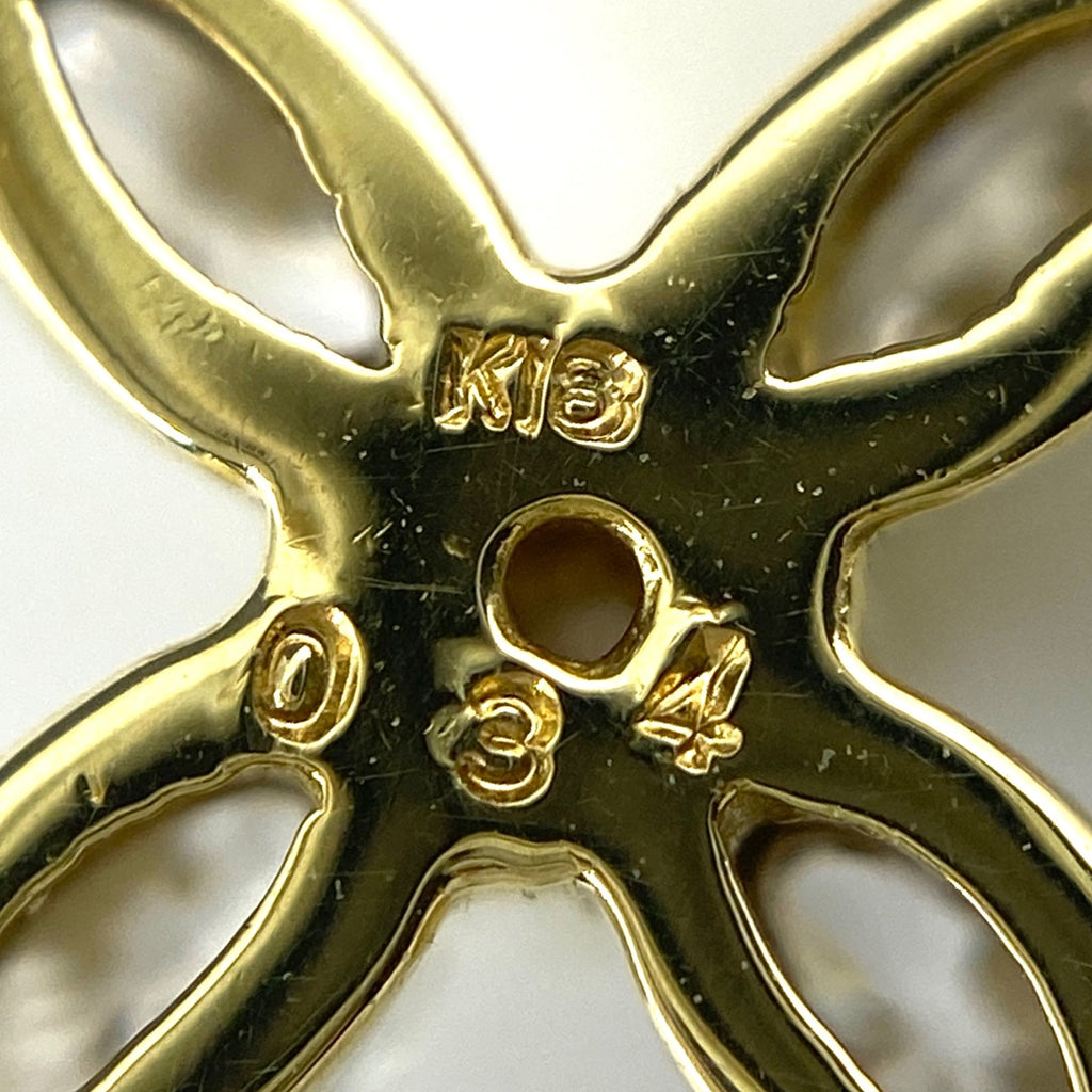 メレダイヤ デザインネックレス YG イエローゴールド ペンダント ネックレス K18 ダイヤモンド レディース 【中古】nbjwl