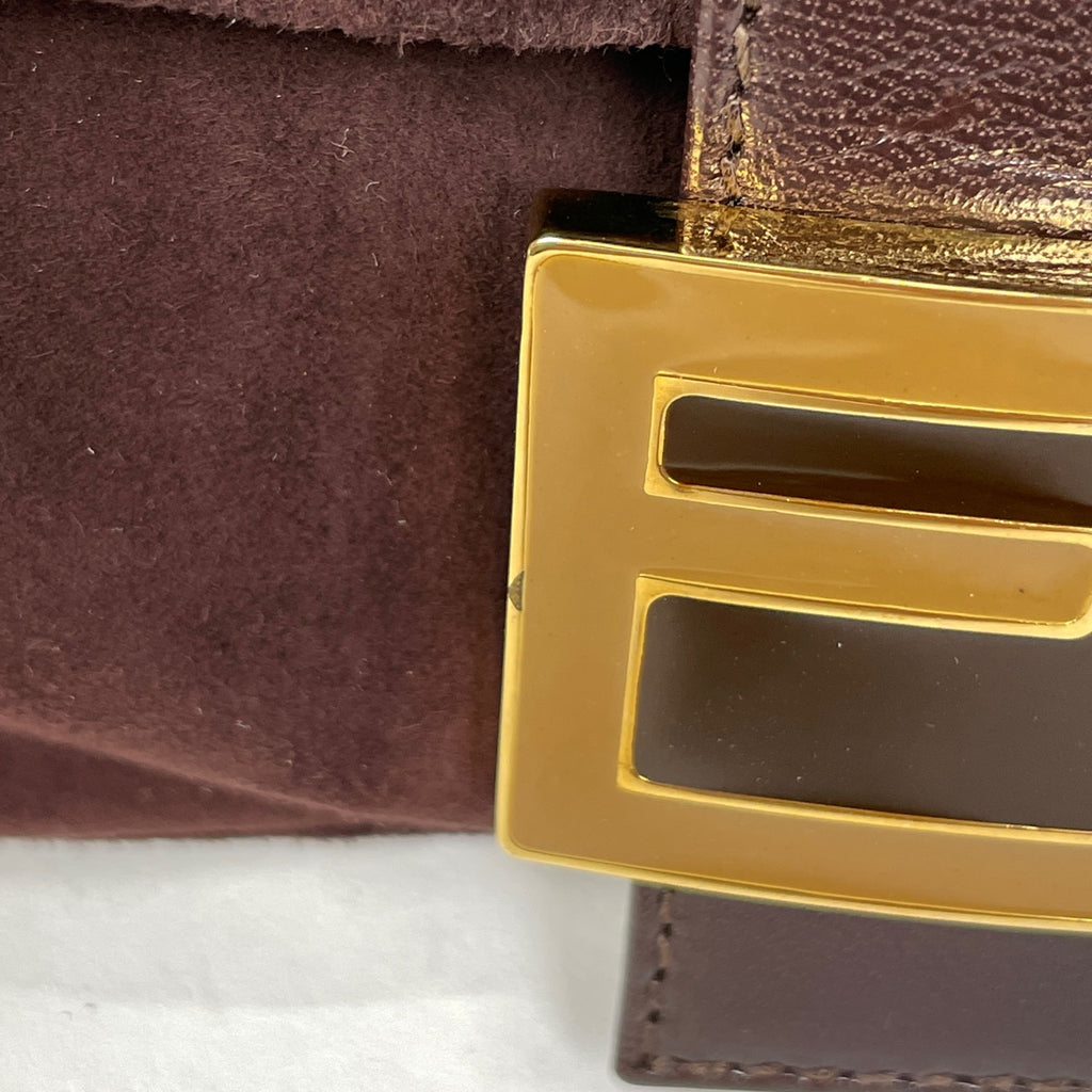 フェンディ ズッカロゴ マンマバゲット ハンドバッグ ワンショルダー ショルダーバッグ スエード ダークブラウン 26424 レディース 【中古】brbag