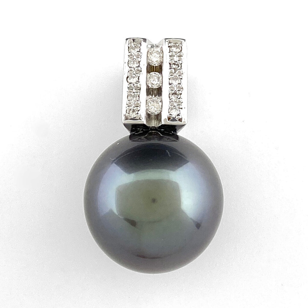 パール ペンダントトップ WG ホワイトゴールド メレダイヤ 真珠 ペンダントトップ K18 WG パール レディース 【中古】nbjwl