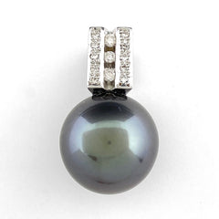 パール ペンダントトップ WG ホワイトゴールド メレダイヤ 真珠 ペンダントトップ K18 WG パール レディース 【中古】nbjwl