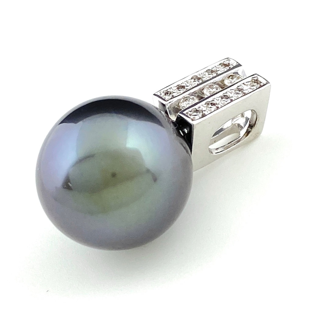 パール ペンダントトップ WG ホワイトゴールド メレダイヤ 真珠 ペンダントトップ K18 WG パール レディース 【中古】nbjwl