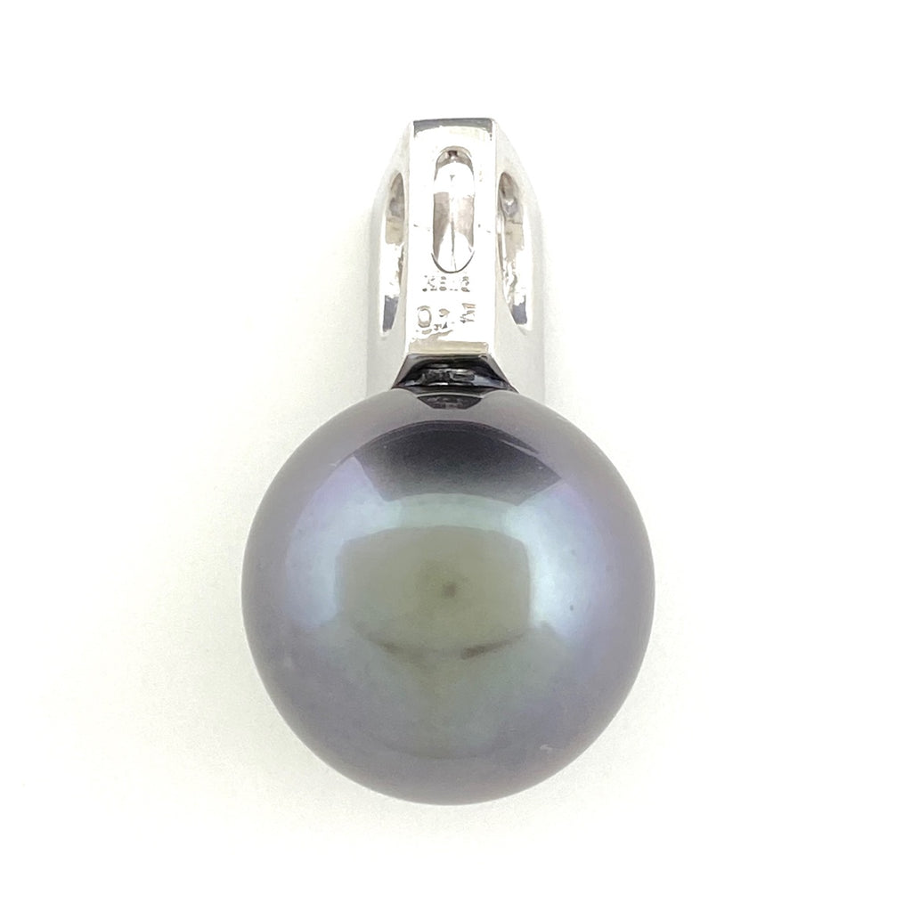 パール ペンダントトップ WG ホワイトゴールド メレダイヤ 真珠 ペンダントトップ K18 WG パール レディース 【中古】nbjwl