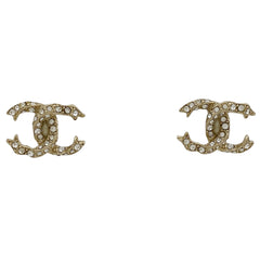 シャネル ココマーク ラインストーン ピアス CCマーク ピアス GP ゴールド レディース 【中古】bracc