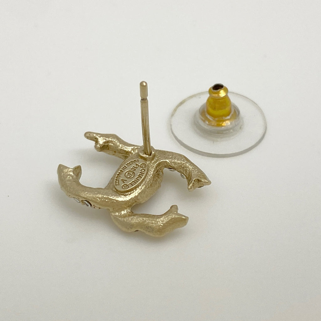 シャネル ココマーク ラインストーン ピアス CCマーク ピアス GP ゴールド レディース 【中古】bracc