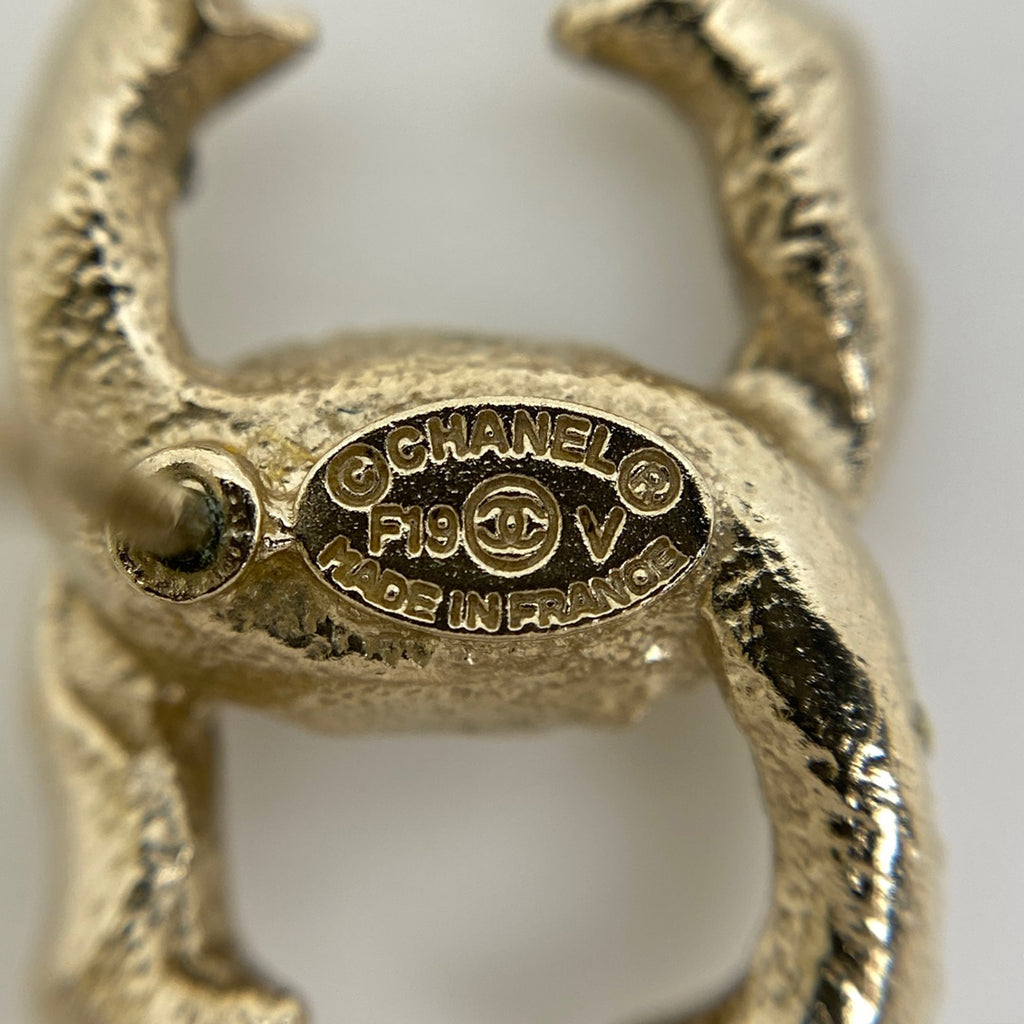 シャネル ココマーク ラインストーン ピアス CCマーク ピアス GP ゴールド レディース 【中古】bracc