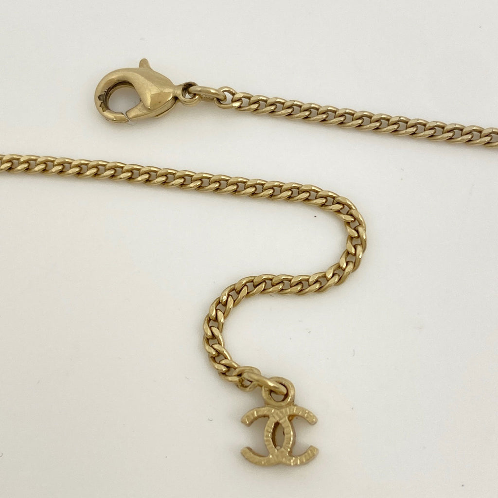 シャネル ココマーク ラインストーン ネックレス CCマーク ペンダント ネックレス GP ゴールド レディース 【中古】bracc