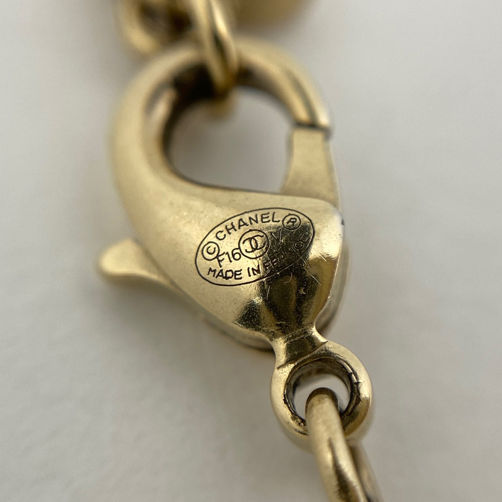 シャネル ココマーク ラインストーン ネックレス CCマーク ペンダント ネックレス GP ゴールド レディース 【中古】bracc