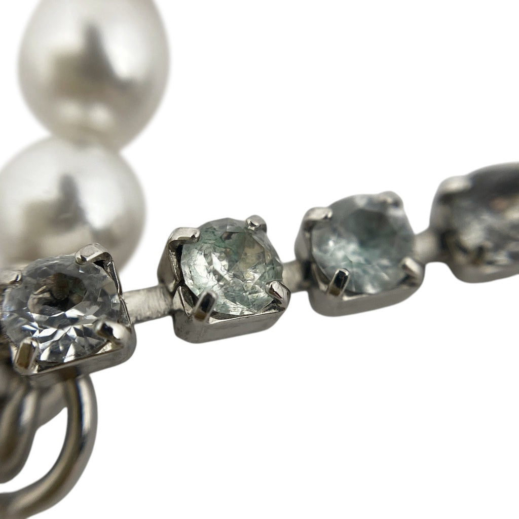 シャネル ココマーク フェイクパール ネックレス 2連 No.19 ネックレス メタル ラインストーン シルバー ブラック レディース 【中古】bracc