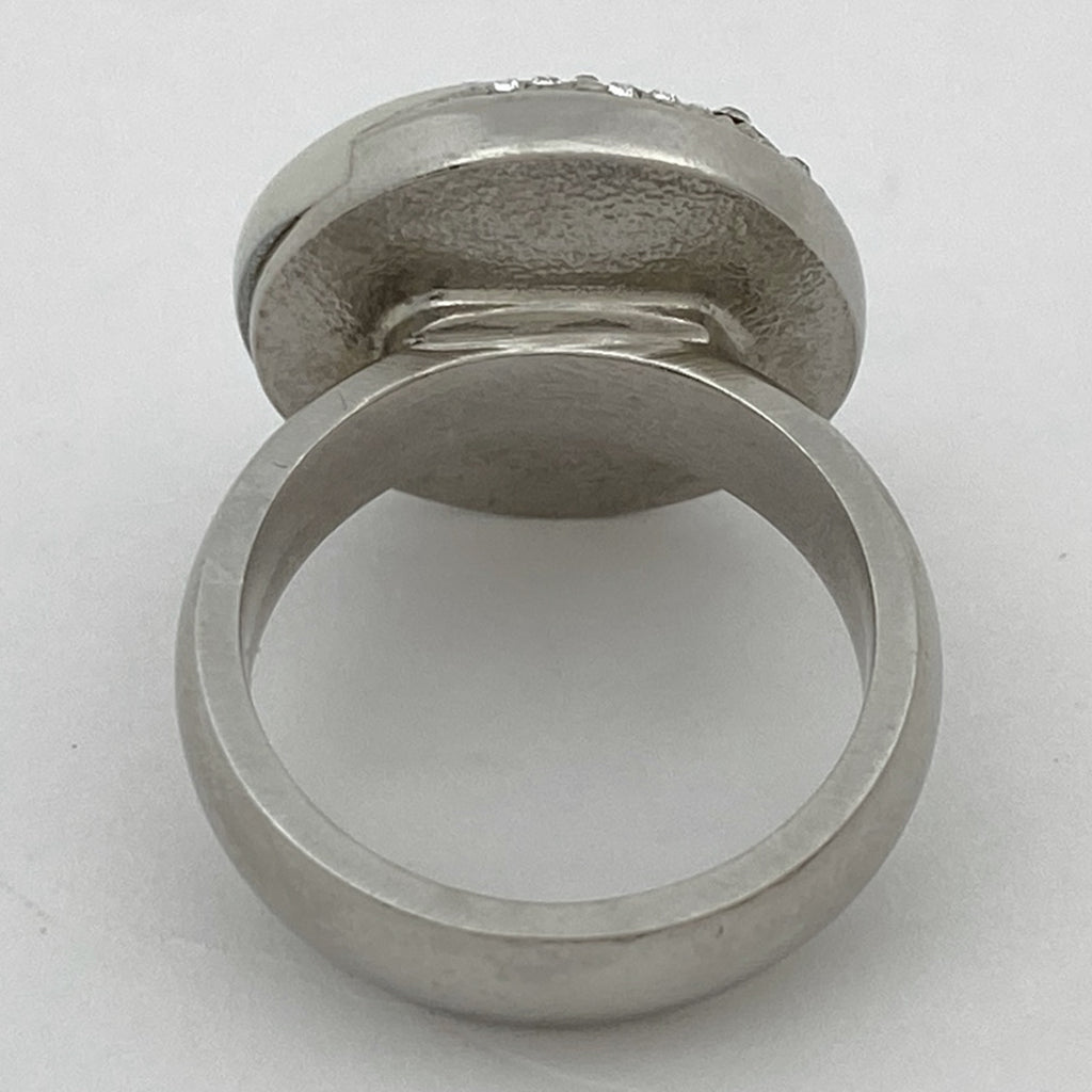 シャネル ココマーク ラインストーン リング ムーン 月 CC リング 11.5号 シルバーメッキ ラインストーン シルバー レディース 【中古】bracc