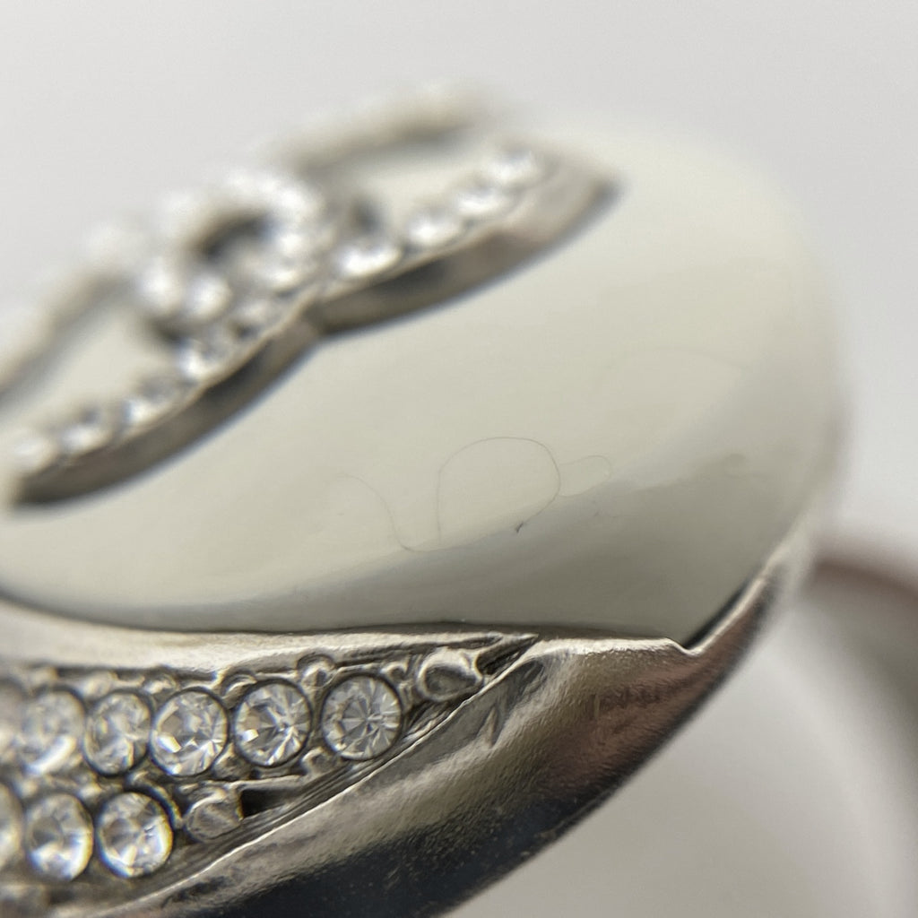 シャネル ココマーク ラインストーン リング ムーン 月 CC リング 11.5号 シルバーメッキ ラインストーン シルバー レディース 【中古】bracc