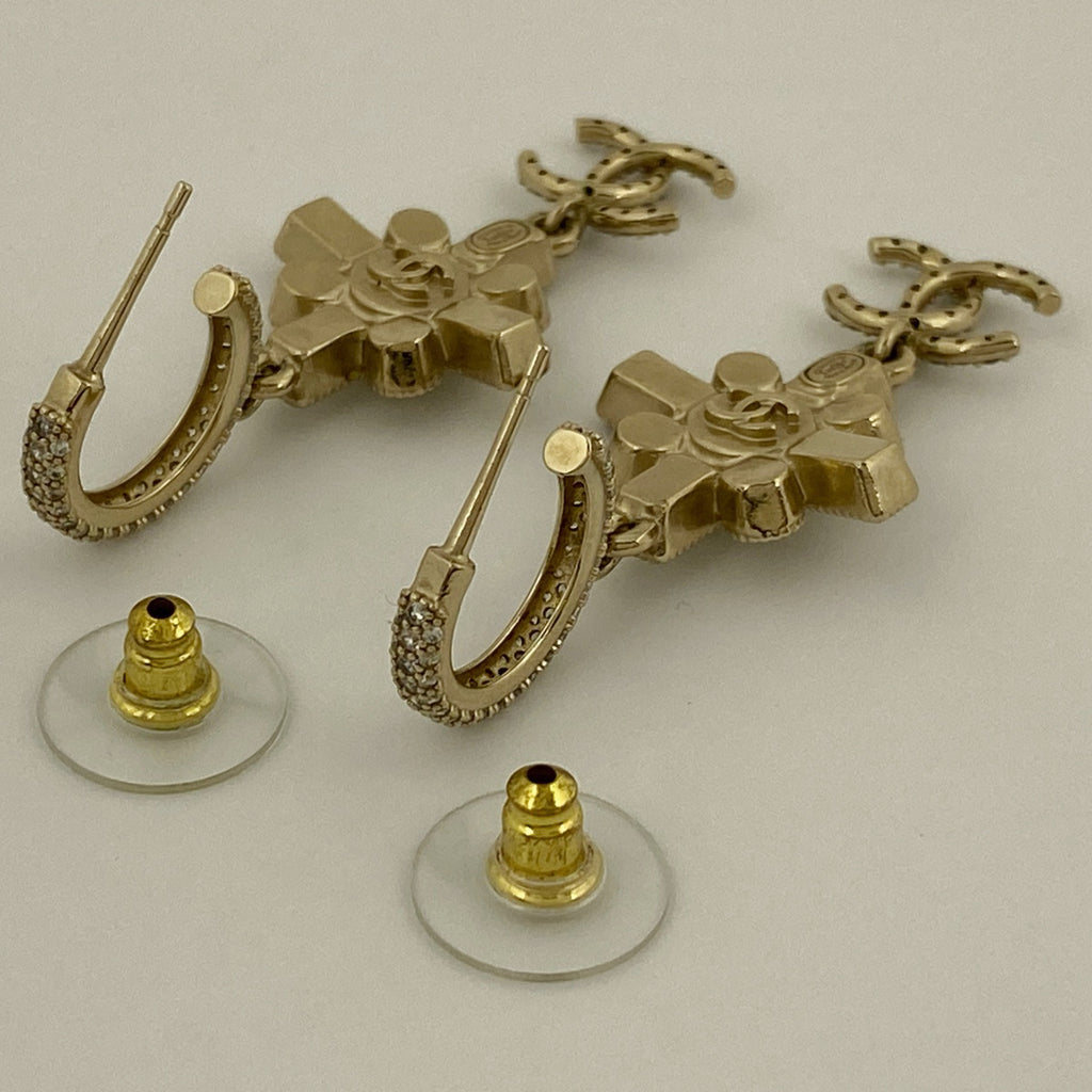 シャネル ココマーク ラインストーン ピアス スイング ピアス GP ゴールド レディース 【中古】bracc