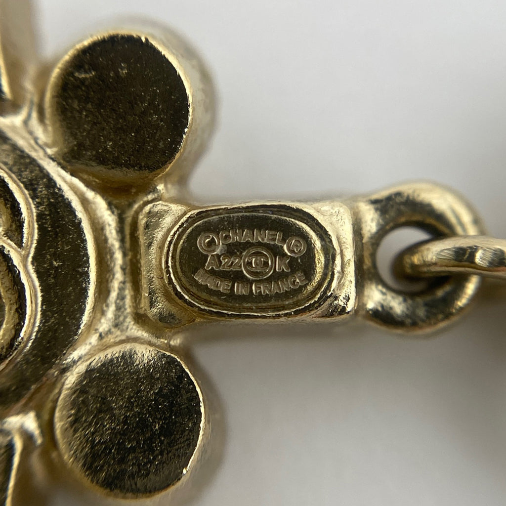 シャネル ココマーク ラインストーン ピアス スイング ピアス GP ゴールド レディース 【中古】bracc