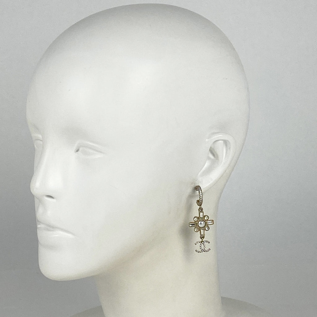 シャネル ココマーク ラインストーン ピアス スイング ピアス GP ゴールド レディース 【中古】bracc