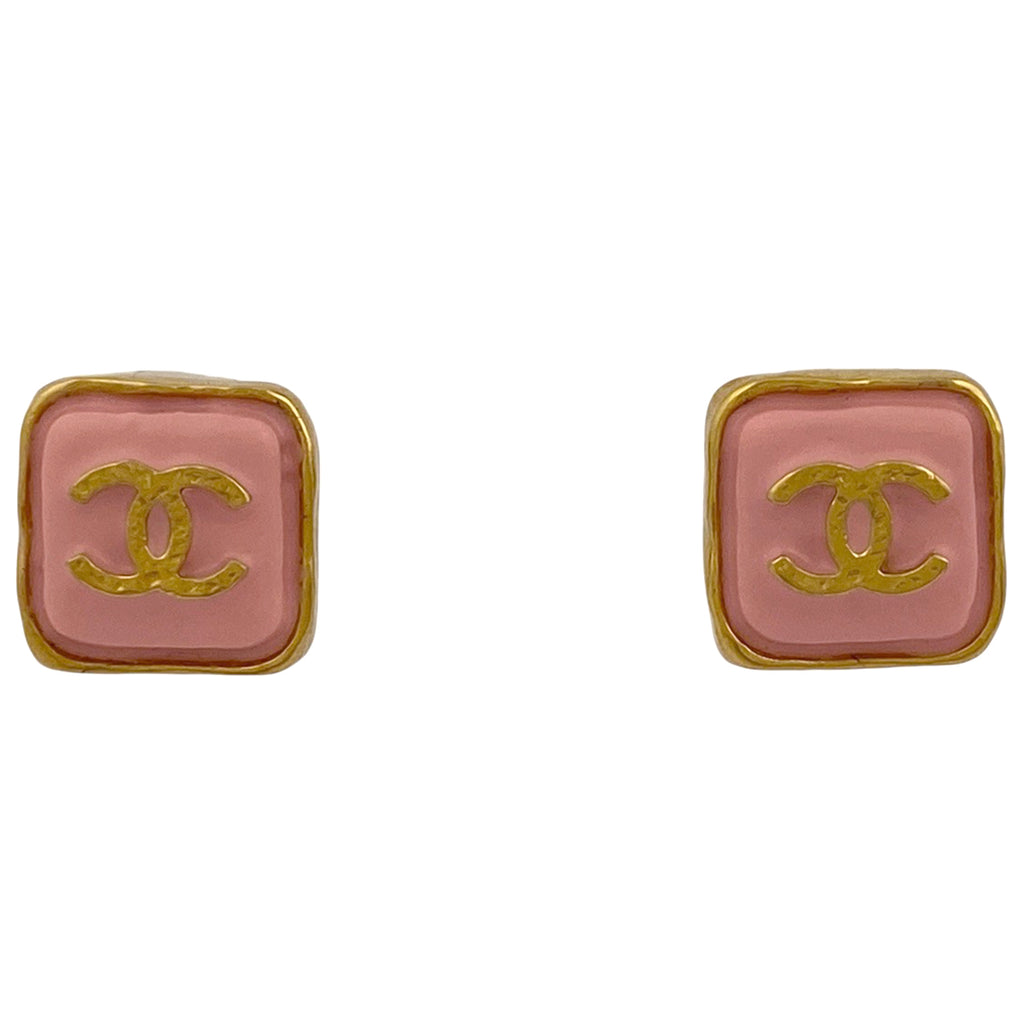 シャネル ココマーク ピアス CC スクエア ピアス GP ピンク レディース 【中古】bracc