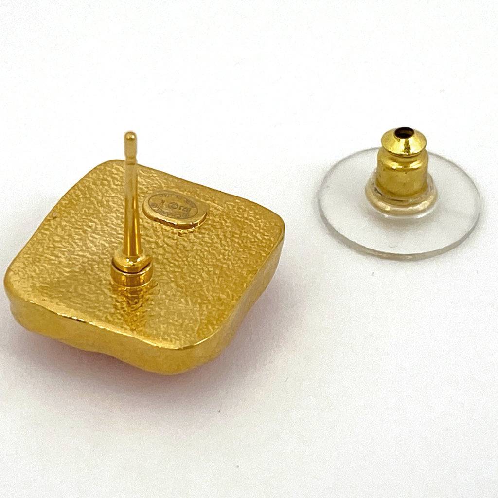 シャネル ココマーク ピアス CC スクエア ピアス GP ピンク レディース 【中古】bracc